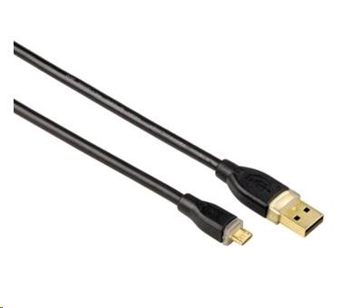 Hama micro USB 2.0 kábel typ A - micro B,  1, 8 m,  čierny,  blister0 