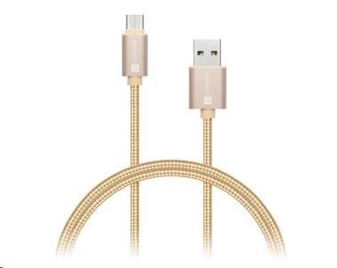CONNECT IT Wirez Premium Metallic USB C - USB, ružové zlato, 1 m0 