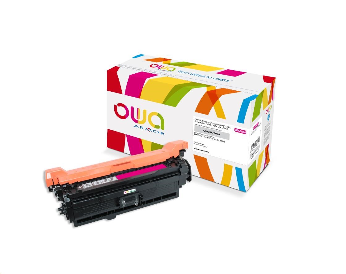 OWA Armor toner pre HP Color Laserjet Ese 500 M551,  M575,  6000 strán,  CE403A,  červená/ purpurová0 