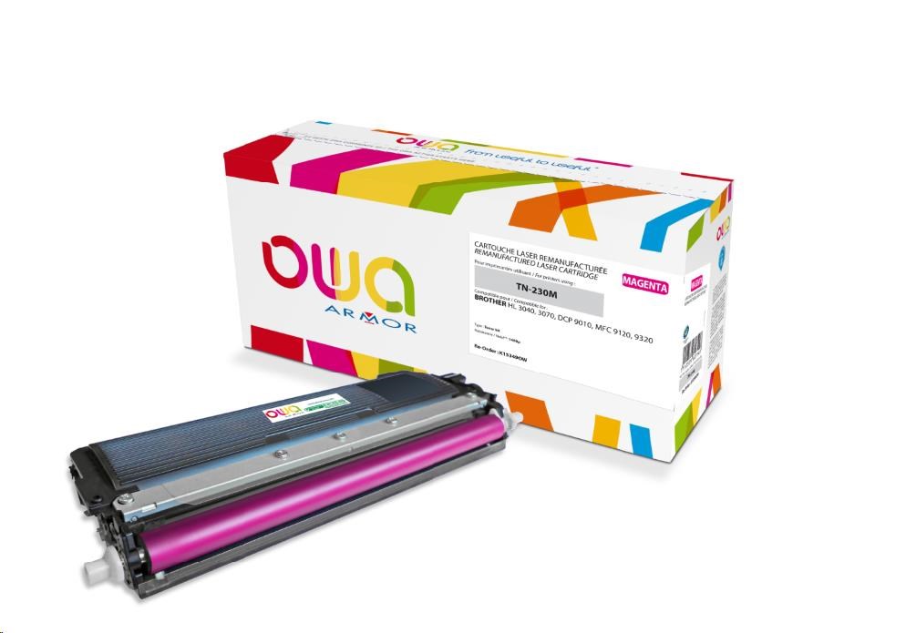 OWA Armor toner pre BROTHER HL 3040,  3070,  DCP 9010,  MFC9120,  9320,  1400 strán,  TN230M,  červená/ purpurová (TN-230M)0 