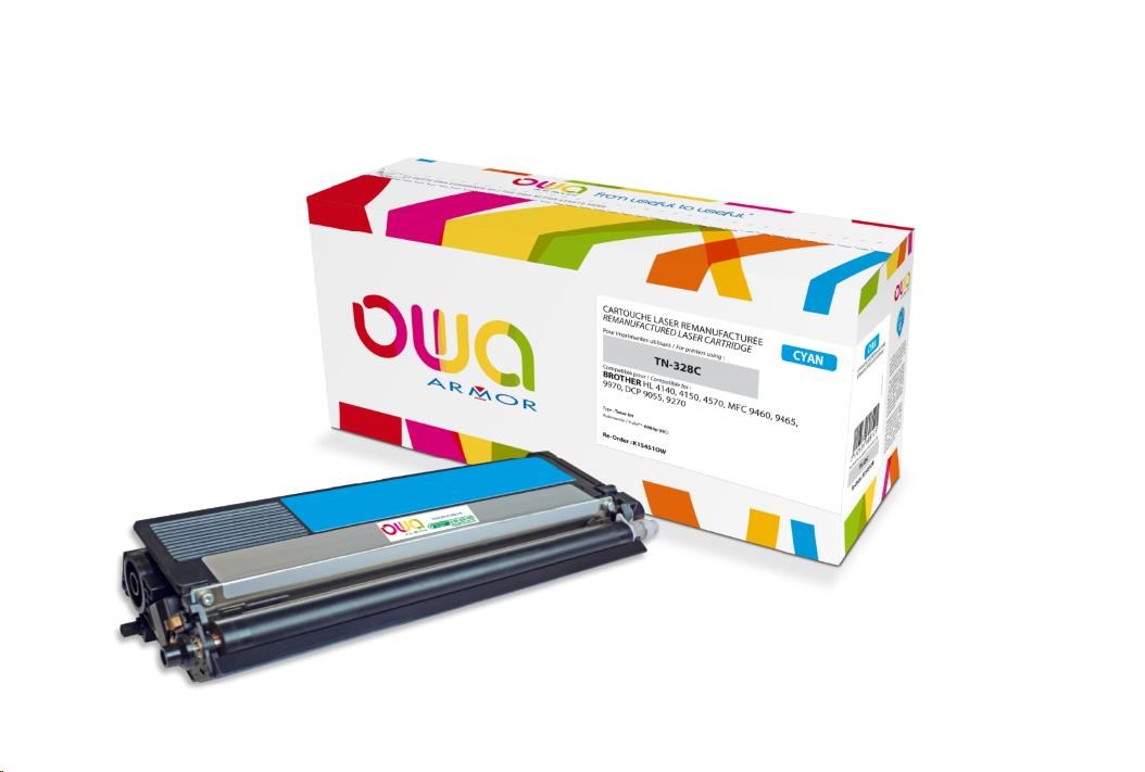 OWA Armor toner pre BROTHER HL 4140,  4150, 4570, MFC 9460, 9465, 9970, DCP 9055, 9270, 6000 strán, TN328C, modrá/ cyan(TN-328C)0 