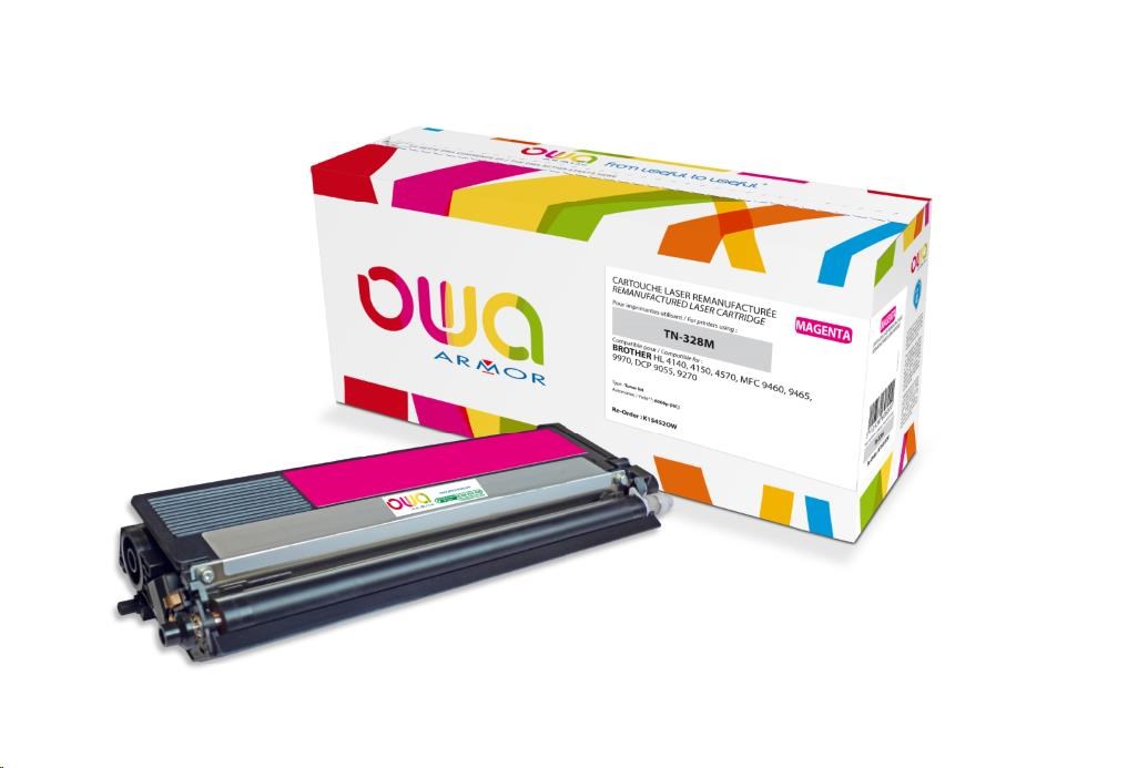 OWA Armor toner pre BROTHER HL 4140, 4150, 4570, MFC 9460 DCP 9055, 9270, 6000 strán, TN328M, červená/purpurová (TN-3280 