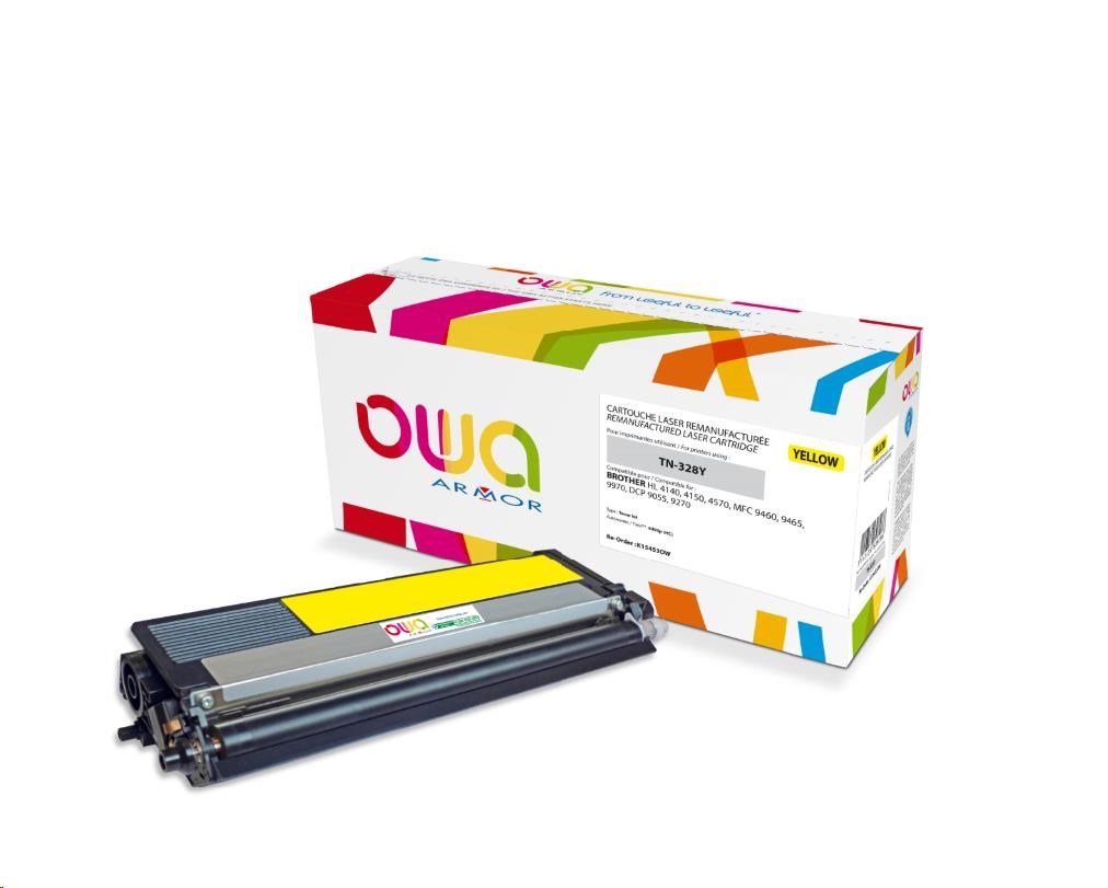 OWA Armor toner pre BROTHER HL 4140, 4150, 4570 MFC 9460, 9465, 9970,  DCP 9055, 9270,  6000 strán,  TN328Y,  žltá/ žltá (TN-328Y0 