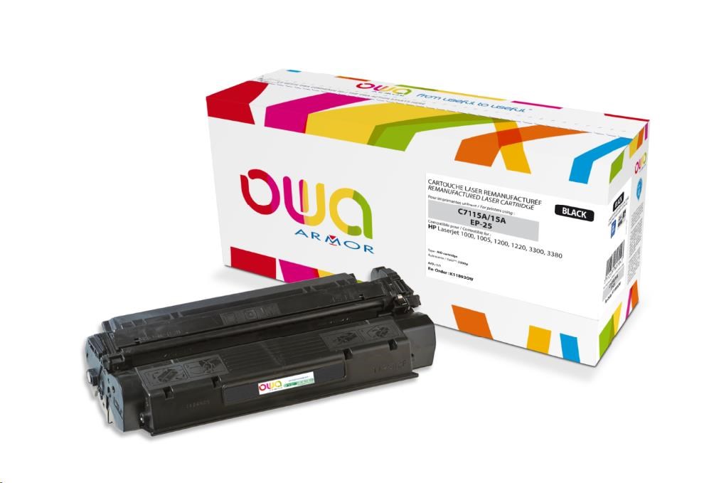 OWA Armor toner pre HP Laserjet 1200,  1220,  1000w,  1005w,  3300,  3380,  2500 strán,  C7115A,  čierna/ čierna0 