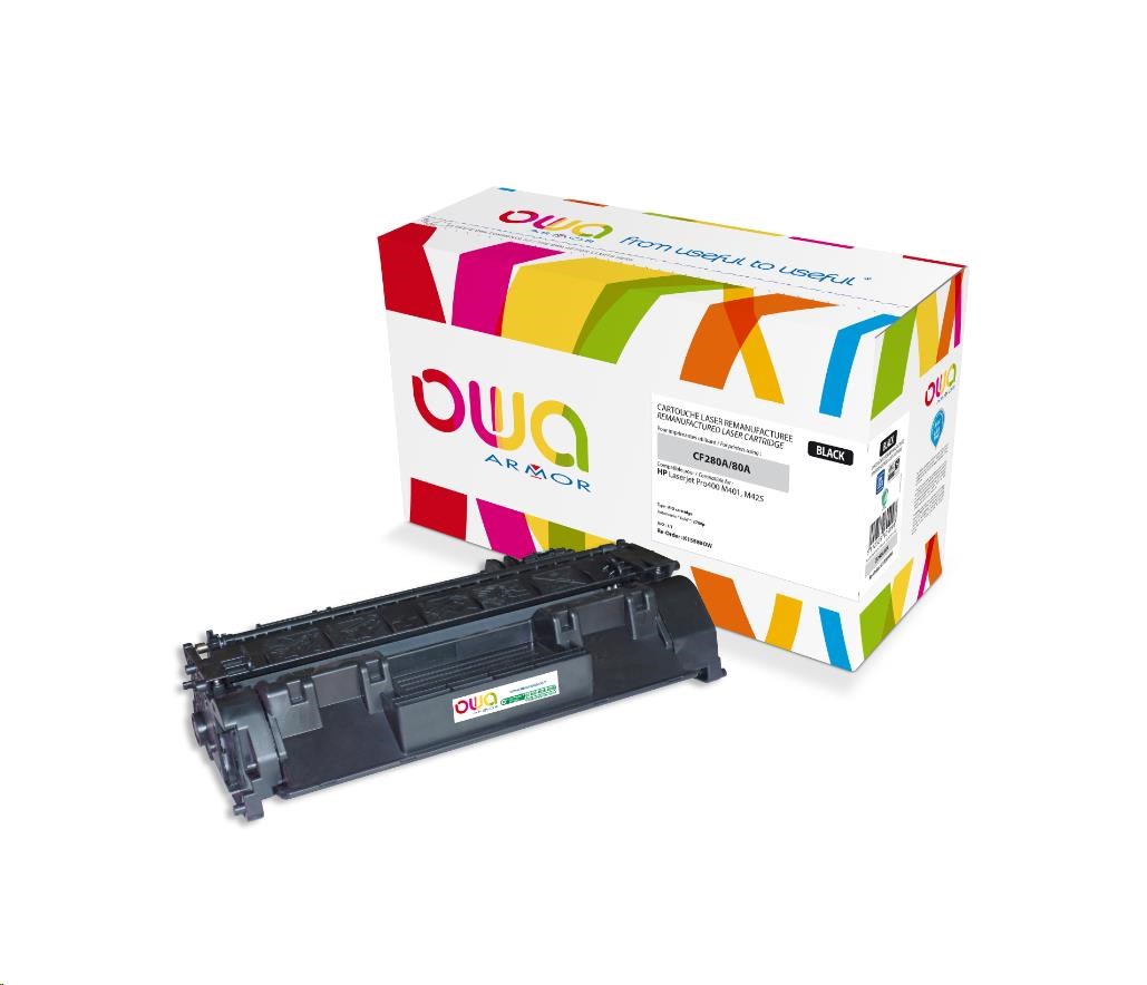 OWA Armor toner pre HP Laserjet Pro 400 M401, M425, 2700 strán, CF280A, čierna/čierna0 