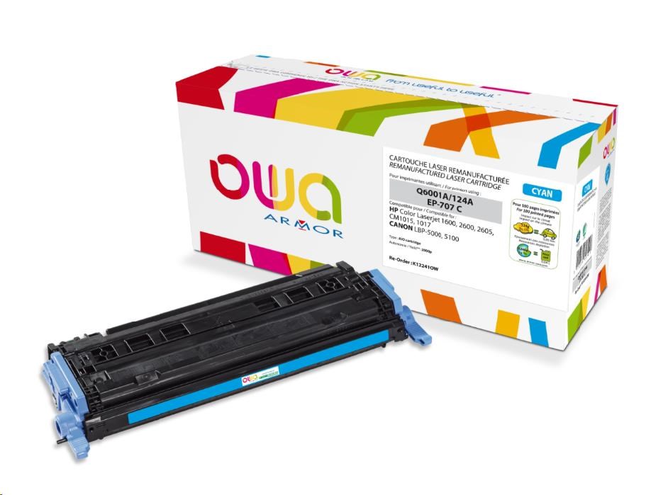 OWA Armor toner pre HP Color Laserjet 1600,  2600,  2605,  2000 strán,  Q6001A,  modrá/ cyan0 