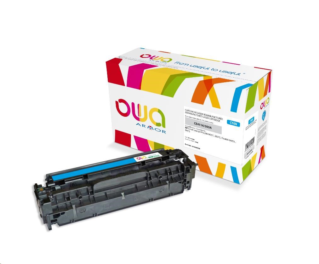 OWA Armor toner pre HP Color Laserjet Pro300 M351, M375, Pro400 M451, M475, 2600 strán, CE411A, modrá/cyan0 