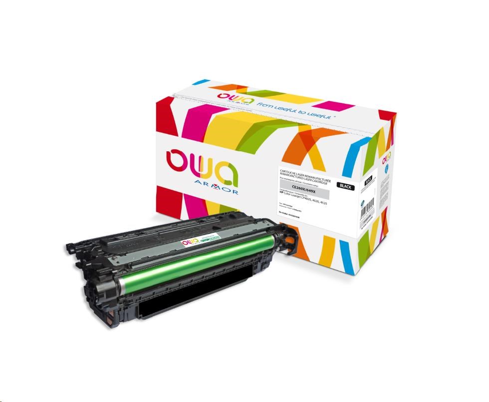 OWA Armor toner pre HP Color Laserjet CP4520/4525, 17000 strán, CE260X, čierna/čierna0 