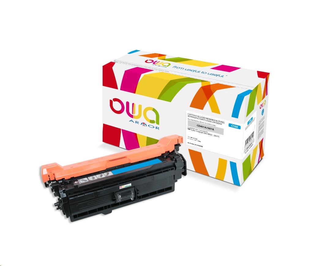 OWA Armor toner pre HP Color Laserjet Ese 500 M551, M575, 6000 strán, CE401A, modrá/cyan0 