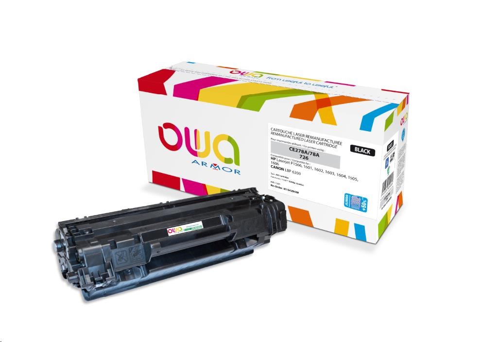 OWA Armor toner pre HP Laserjet P1566,  1601,  1602,  1603,  1604,  1605,  1606,  3200 strán,  CE278A JUMBO,  čierna/ čierna0 