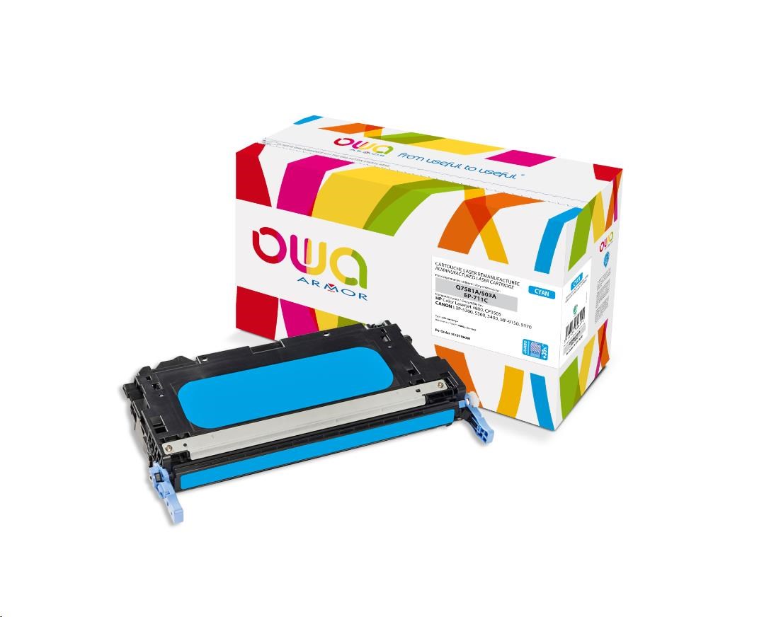 OWA Armor toner pre HP Color Laserjet 3800,  8000 strán,  Q7581A JUMBO,  modrá/ cyan0 