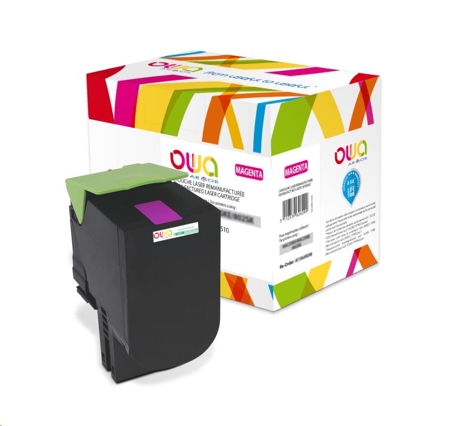 OWA Armor toner pre LEXMARK CX310,  410,  510,  2000 strán,  80C2SM0,  červená/ purpurová0 