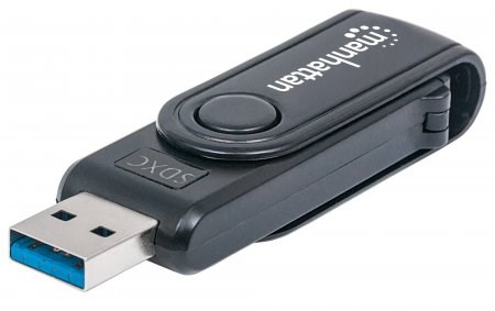 MANHATTAN Mini čítačka pamäťových kariet, 24 v 1, USB 3.0, čierna, externá0 