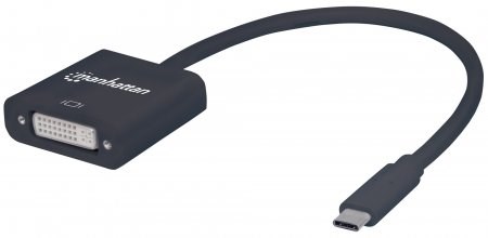 Prevodník MANHATTAN z USB 3.1 na DVI (typ C samec na DVI samica,  čierna)0 