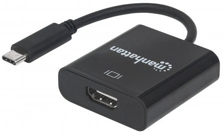 Prevodník MANHATTAN z USB 3.1 na HDMI (Type-C samec na HDMI samica,  čierna) PC /  Apple MacBook0 
