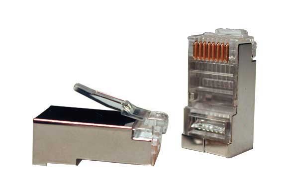 Konektor STP RJ45 (8p8c),  Cat5E,  30µm,  drát - 100 ks0 