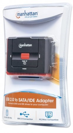 Adaptér MANHATTAN USB na SATA/ IDE (3-v-1 s jednodotykovým zálohovaním)3 