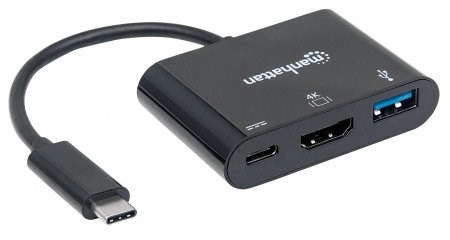 Multifunkčný prevodník MANHATTAN z USB 3.1 samec typu C na HDMI,  USB 3.0 A a USB C Samice1 