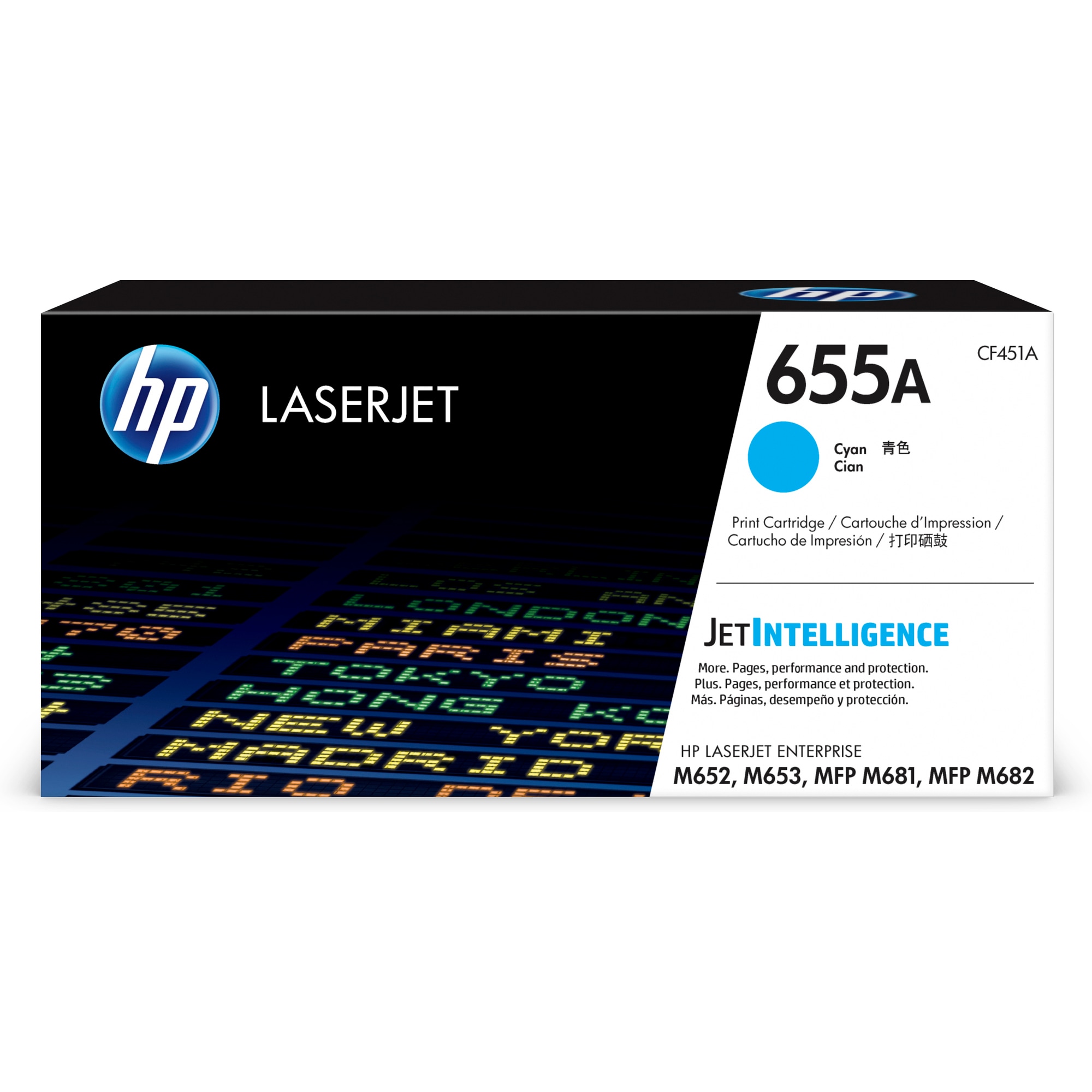 HP 655A Cyan Original LaserJet Toner Cartridge (CF451A) (10, 500 pages)1 