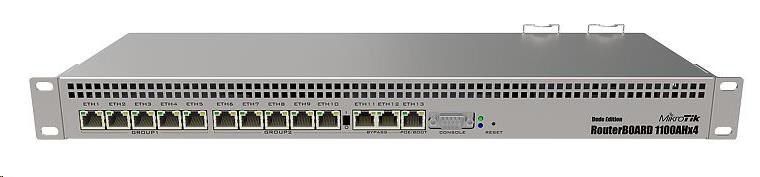 MikroTik RouterBOARD RB1100Dx4 DudeEdition (RB1100AHx4),  1.4 GHz štvorjadrový procesor,  1 GB RAM,  13x LAN,  vrátane. Lic0 