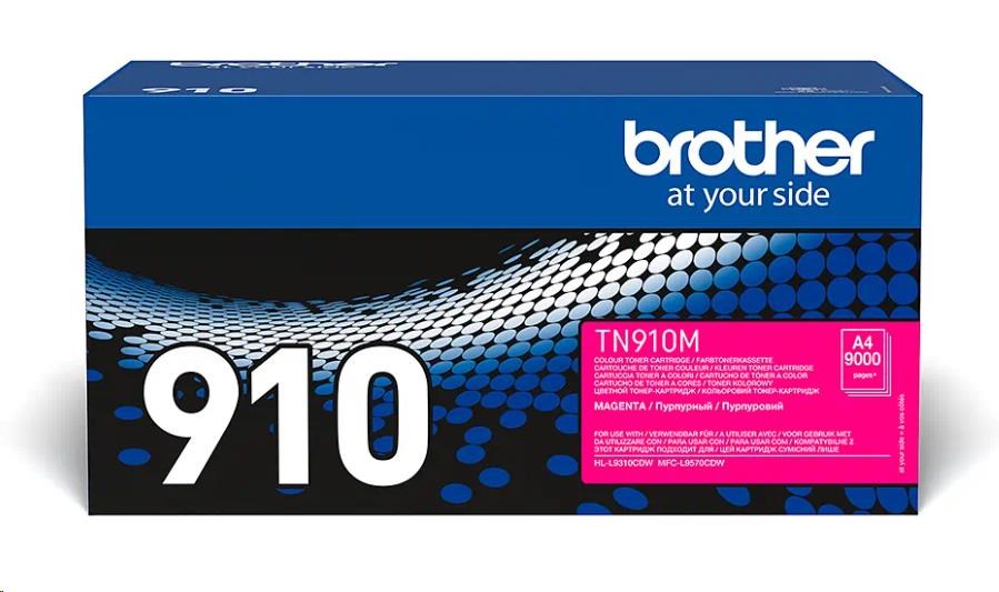 Toner BROTHER TN-910M pre HLL-9310CDW/ MFC-L9570CDW,  9.000 strán,  purpurová0 