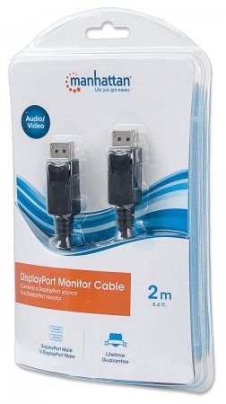 MANHATTAN Kábel monitora DisplayPort,  DisplayPort Male /  DisplayPort Male,  2 m,  čierny1 