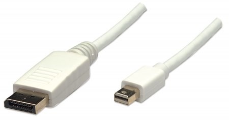 MANHATTAN kábel Mini DisplayPort Male na DisplayPort Male,  2 m,  biely0 