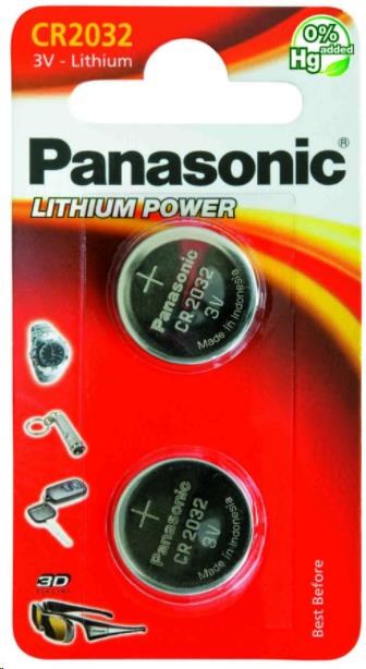 PANASONIC Lithiová baterie (knoflíková) CR-2032EL/2B  3V (Blistr 2ks)0 