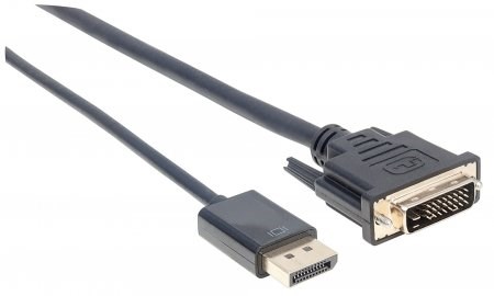 MANHATTAN Kábel DisplayPort 1.2a samec na DVI-D 24+1 samec,  3 m,  čierna0 
