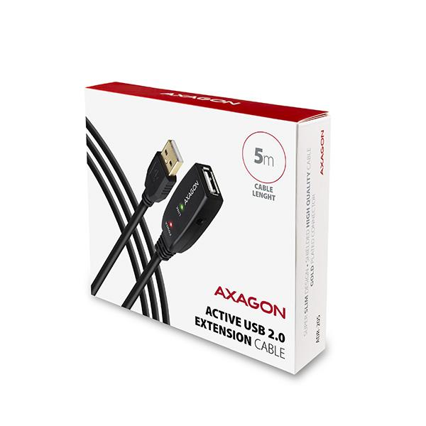 AXAGON ADR-205, USB 2.0 A-M -> A-F aktívny predlžovací / repeater kábel, 5m14