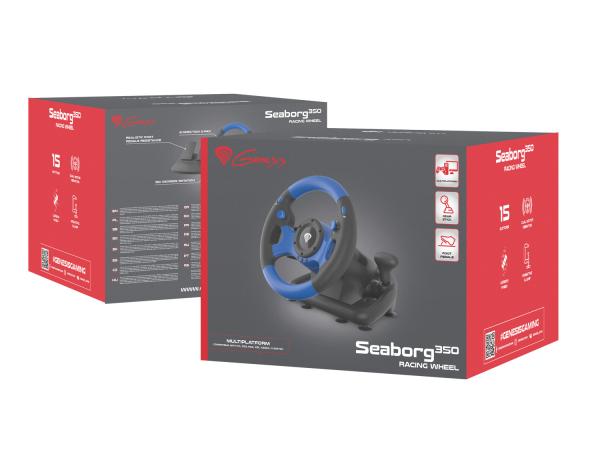 Genesis Seaborg 350 Herný volant, multiplatformný pre PC, PS4, PS3, Xbox One, Switch, 180 °7