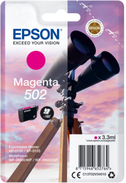 EPSON singlepack, Magenta 502, Ink, standard