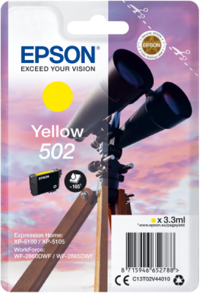 EPSON singlepack, Yellow 502, Ink, standard