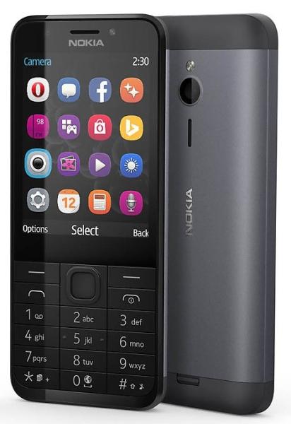 Nokia 230 Dual SIM,  tmavo strieborná