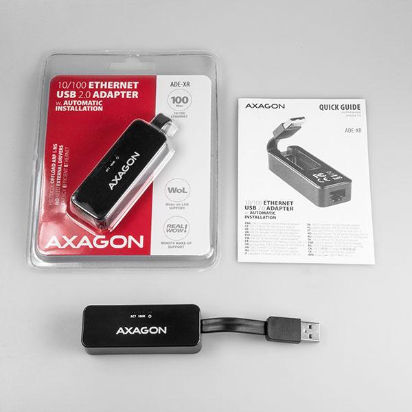 AXAGON ADE-XR, USB 2.0 - Fast Ethernet sieťová karta, auto inštal, čierna7