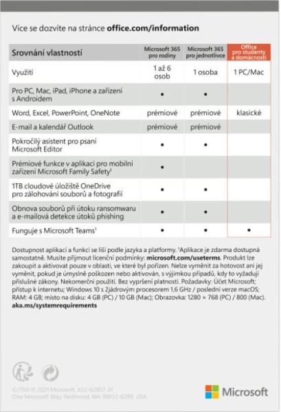 Microsoft Office Home and Student 2021 Slovak  FPP (box)1