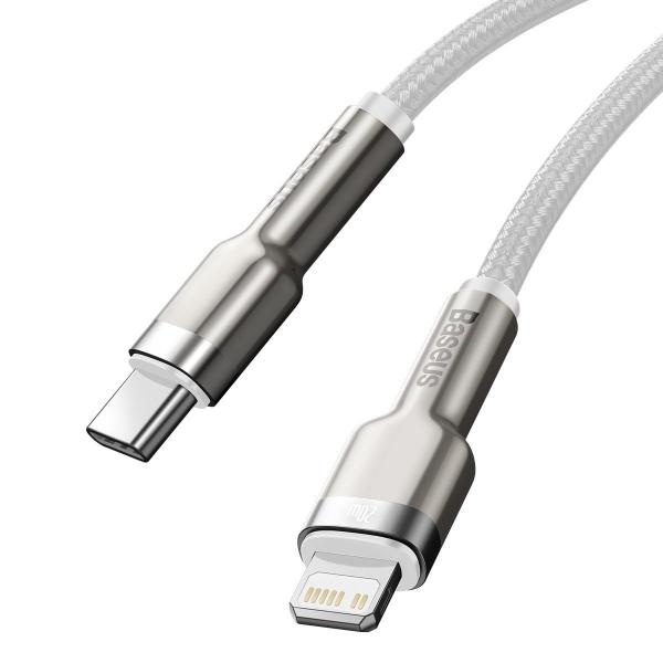 Baseus Cafule Series USB-C na Lightning PD 20W 2m nabíjací/ dátový kábel,  biely1