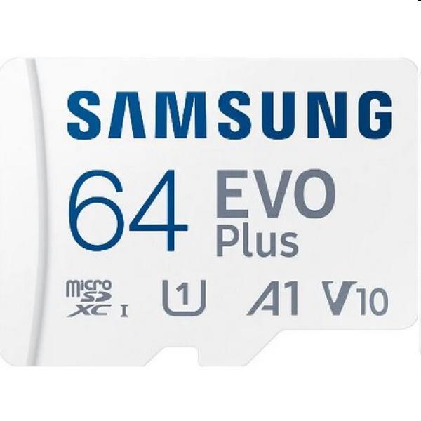 Samsung EVO Plus microSDXC 64GB, 130MB/s, UHS-I U1, Class 10, +adaptér