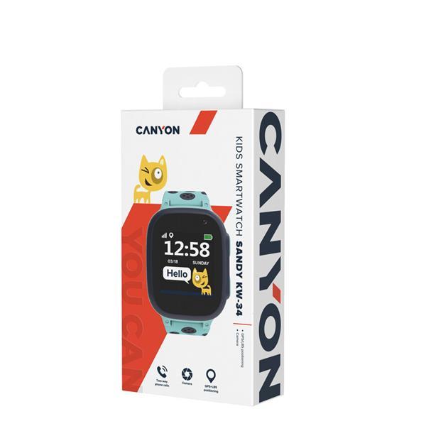 Canyon KW-34, Sandy, smart hodinky pre deti, farebný displej 1.44´´, SIM, GPS a LBS lokalizácia, obojsmerné volania, 5
