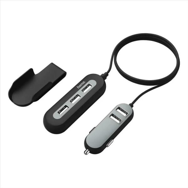 Nabíjačka Hama USB do vozidla 2+3, AutoDetect, 10 A, 2 m1
