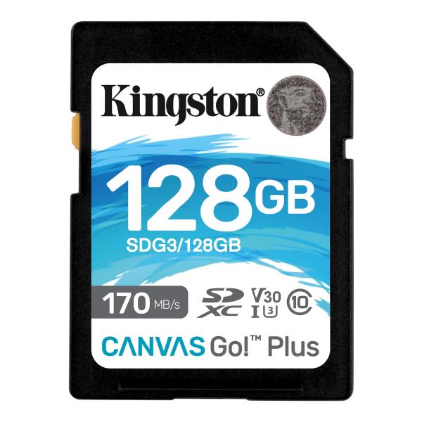 Kingston Canvas Go Plus/ SDXC/ 128GB/ 170MBps/ UHS-I U3 / Class 10