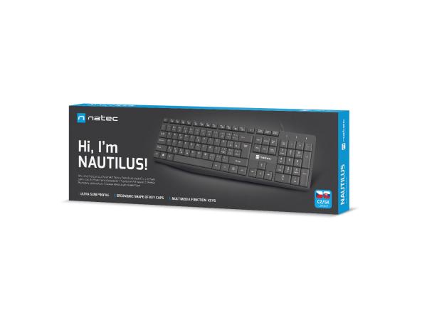 Natec klávesnica Nautilus 2/ Drôtová USB/ CZ- SK layout/ Čierna4