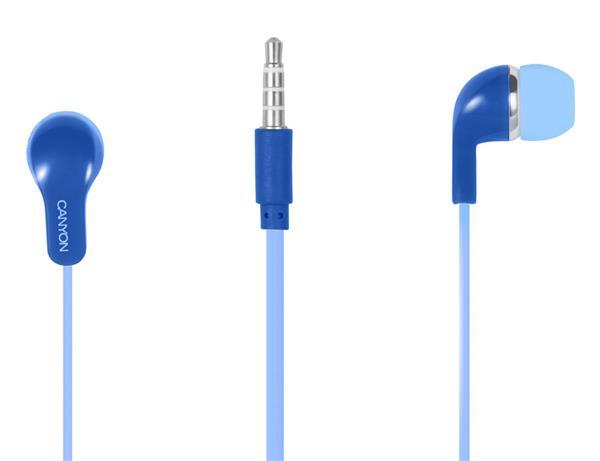 Canyon EPM-02, slúchadlá do uší, pre smartfóny, integrovaný mikrofón a ovládanie, modré1