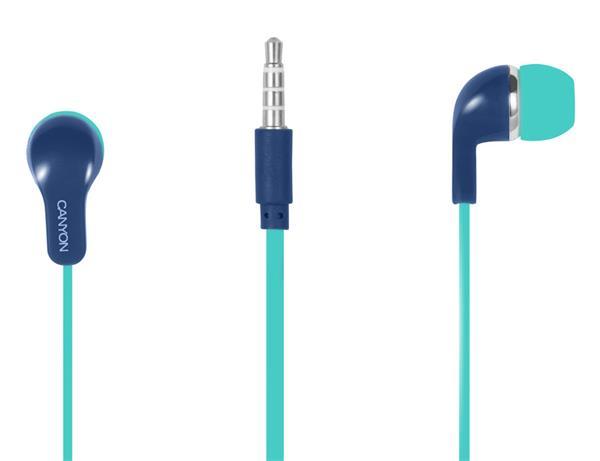 Canyon EPM-02, slúchadlá do uší, pre smartfóny, integrovaný mikrofón a ovládanie, zeleno-modré1