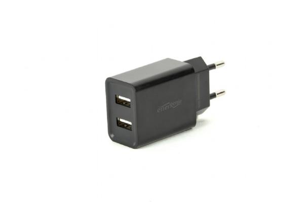 Gembird 2x USB nabíjačka 2, 1 A, čierna