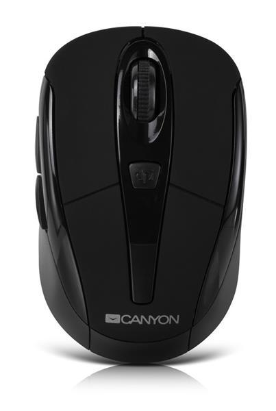 Canyon MSO-W6, Wireless optická myš USB, kompaktná, vhodná k notebookom, 1.600dpi, 6 tlač., čierna
