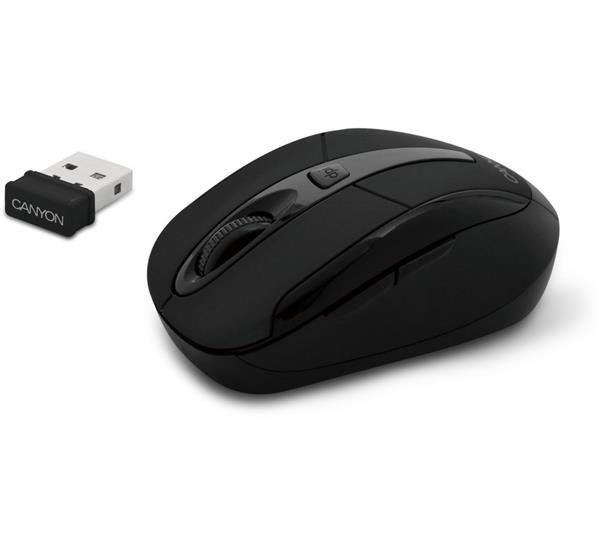 Canyon MSO-W6, Wireless optická myš USB, kompaktná, vhodná k notebookom, 1.600dpi, 6 tlač., čierna4