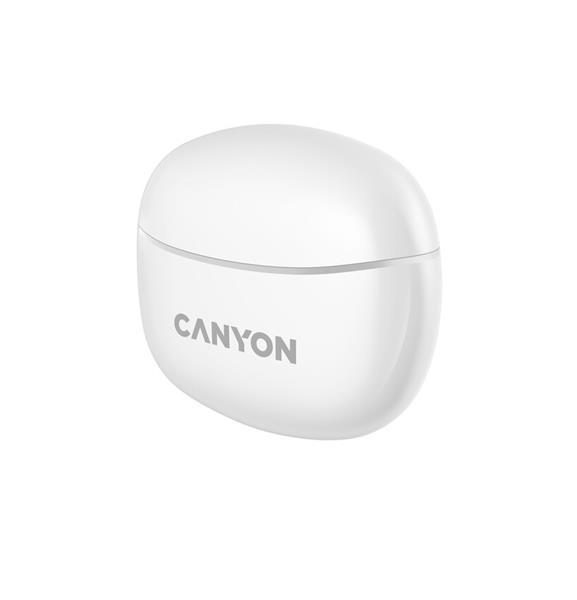 Canyon TWS-5, True Wireless Bluetooth slúchadlá do uší, USB-C nabíjanie, nabíjacia stanica v kazete, biele1
