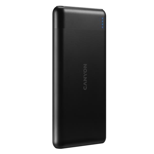 Canyon PB-107, Powerbank, Li-Pol, 10.000 mAh, Vstup: 1x Micro-USB, 1x USB-C, Výstup: 1x USB-A, 1x USB-C, čierna1