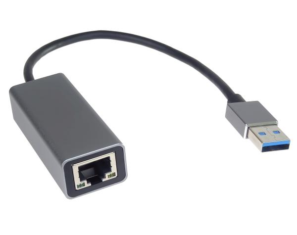 PremiumCord adaptér USB3.0 -> LAN RJ45 ETHERNET 10/ 100/ 1000 MBIT Aluminium1